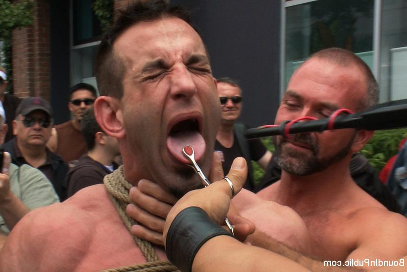 15P Bound Male Sluts Rough Fucked in Public