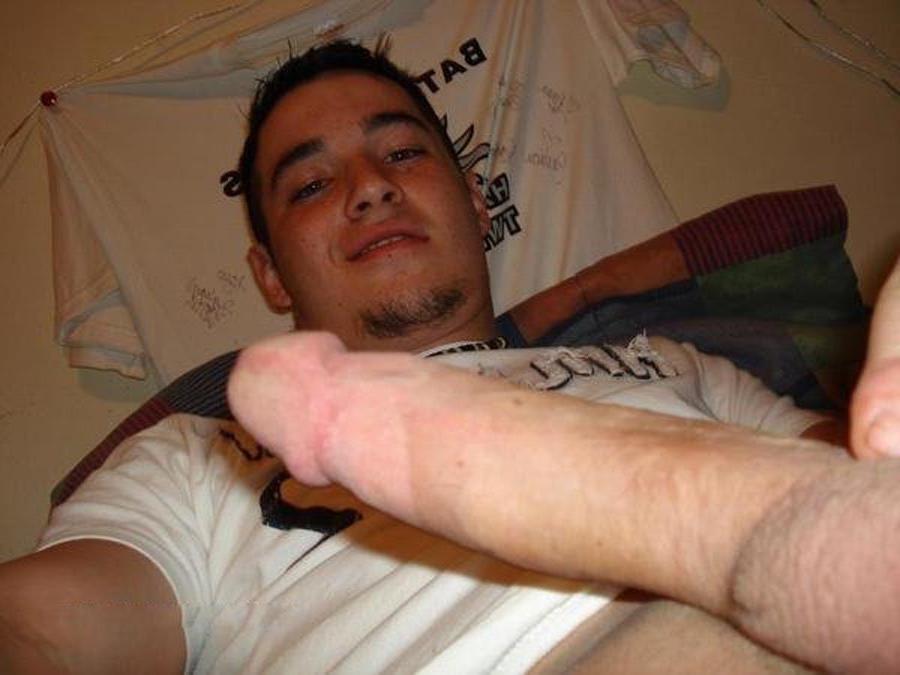 16P Exhibitionist frat guys shows off cock
