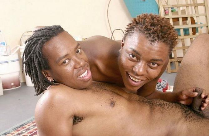20P Fresh black dudes sucking, fucking and cumming on the floor