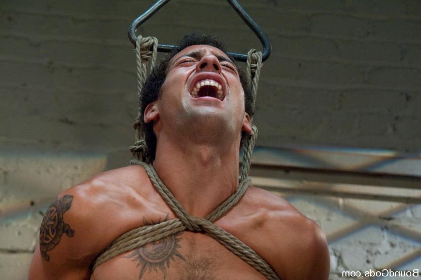 15P Nick Moretti plays with two naked studs, DJ and Christian Wilde, in the slaughte