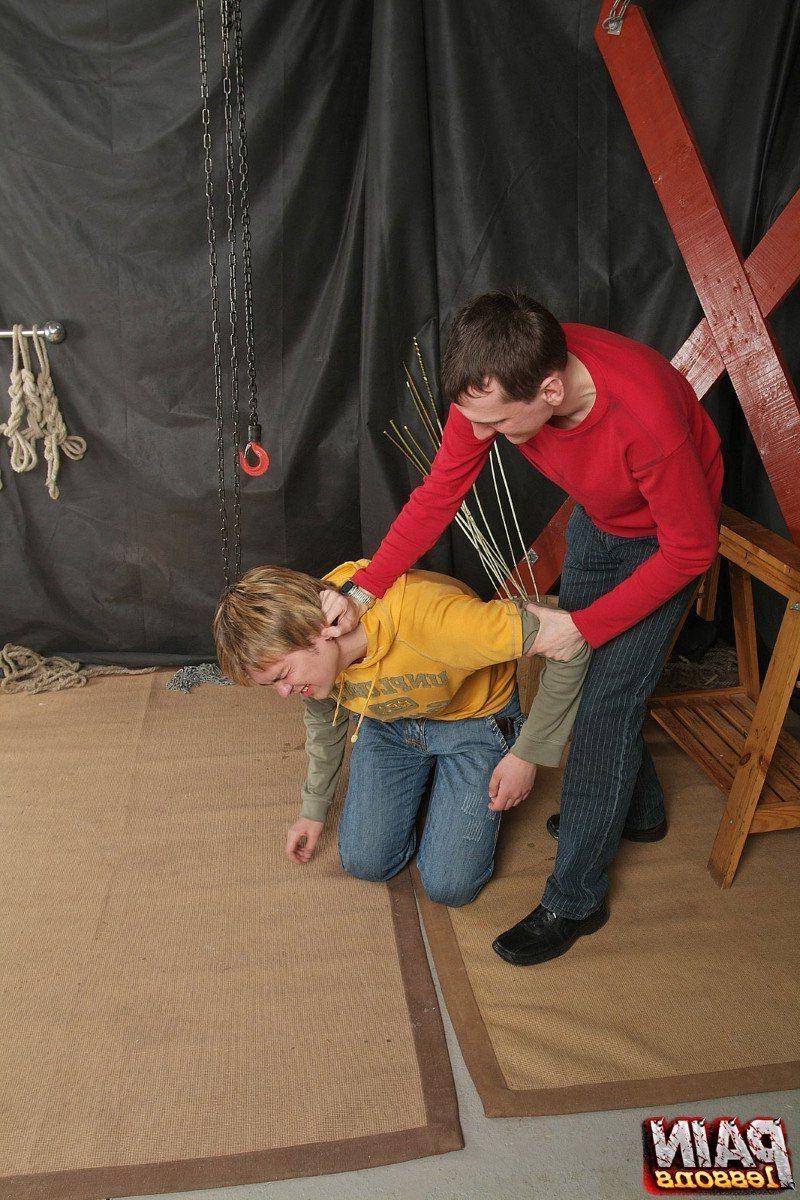 12P Bad boy gets a medieval punishment with birch