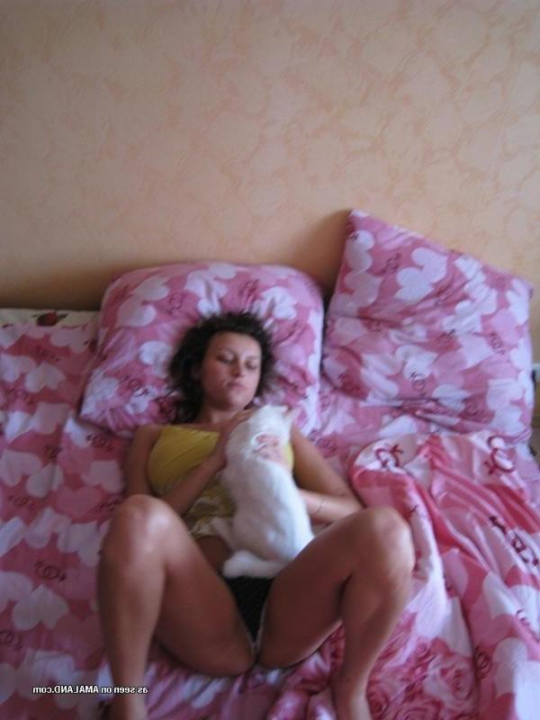 14P Hot and sexy Latin chica posing for her boyfriend on the bed