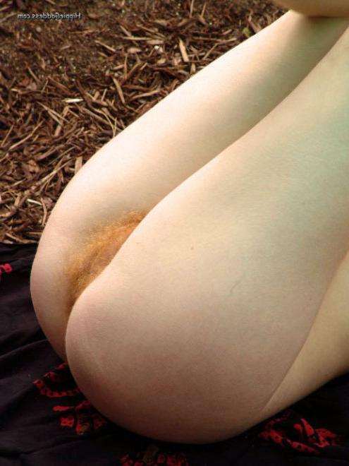 15P Hairy Redhead Hippie Plays Outdoors With Big Aqua Ball