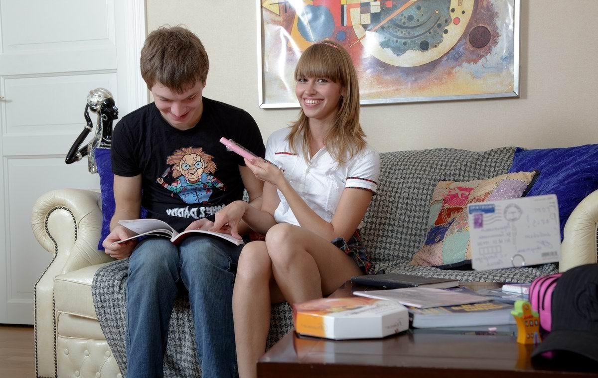 16P Skinny teen fucks with her boyfriend
