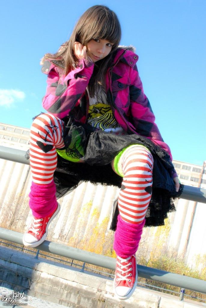 16P Grunge punk girl outside wearing hoodie