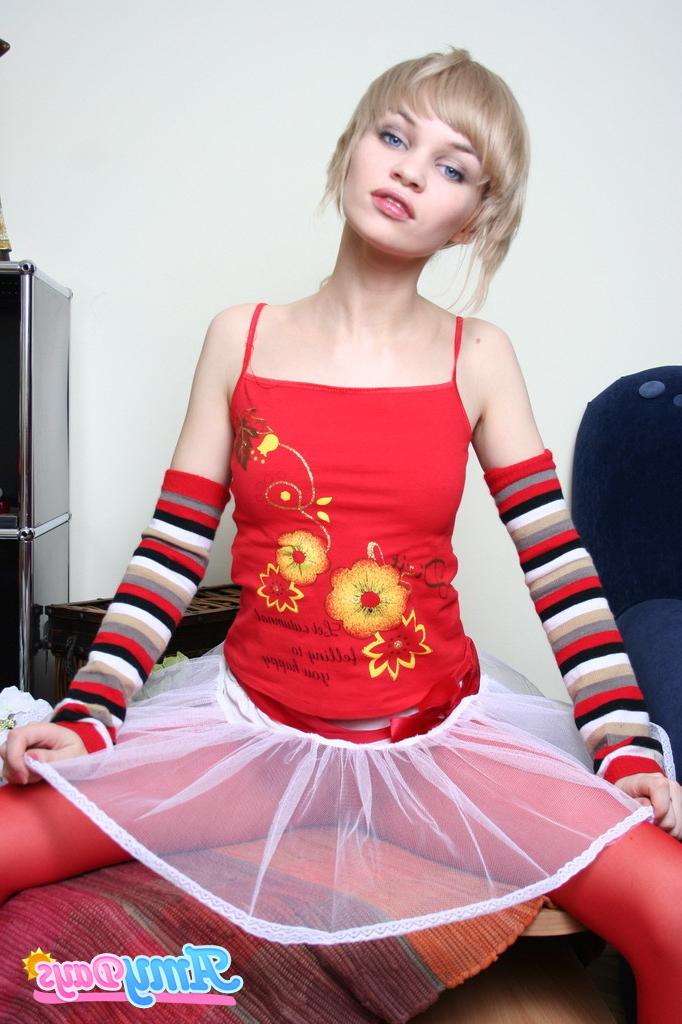 16P Skinny amateur blonde teen ballerina