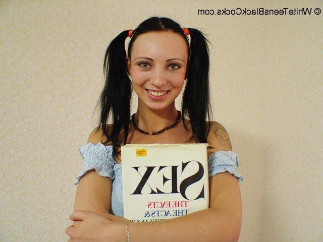 16P teen with pigtails in interracial blowjob and fucking