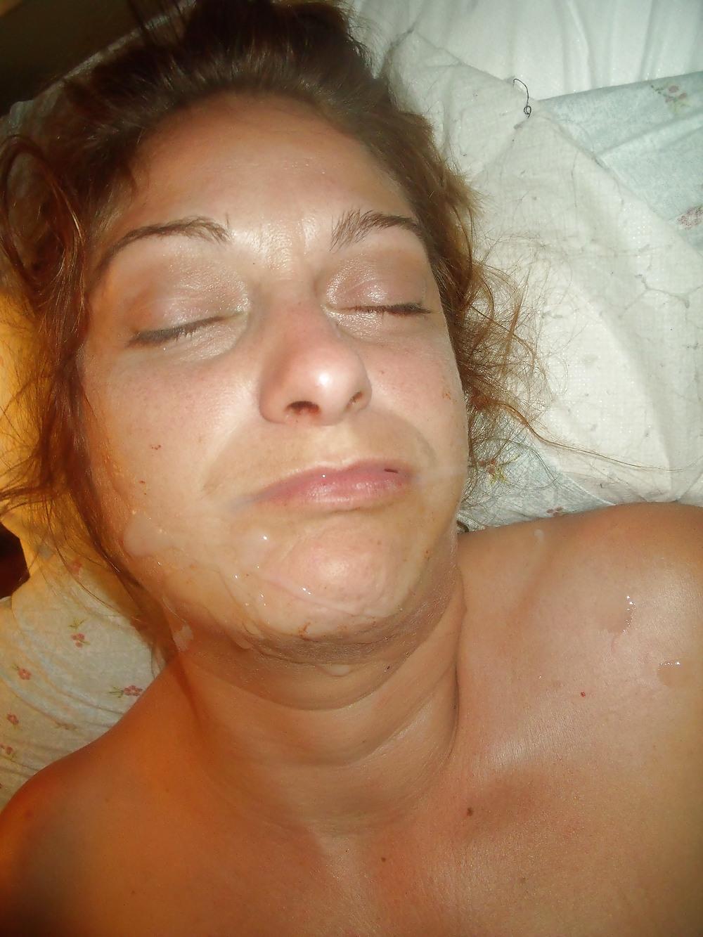 15P My cum covered wife.  Add your load!