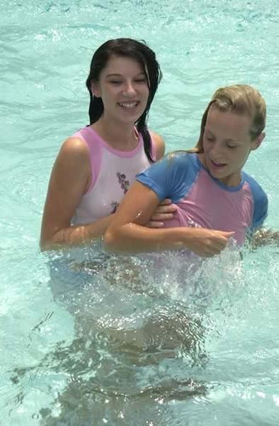 15P Two cuties swimming naked