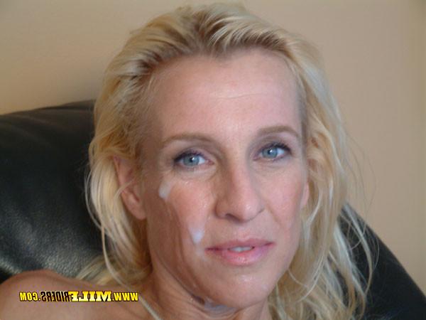 16P Blonde MILF licks some balls clean