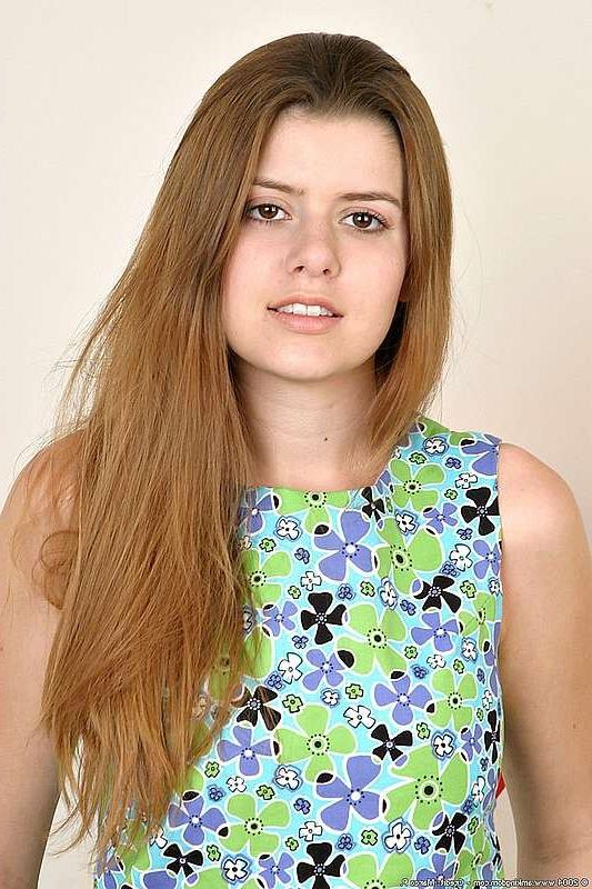 15P Innocent looking teen has both her big nipples pierced