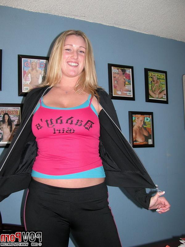 16P Big tits blonde amateur girl giving a perfect POV blowjob
