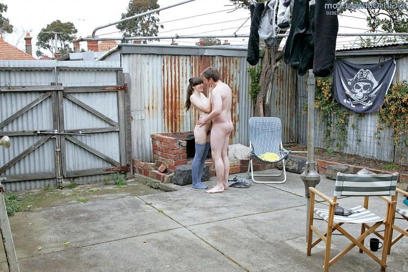 16P Anais bangs her boyfriend in the backyard