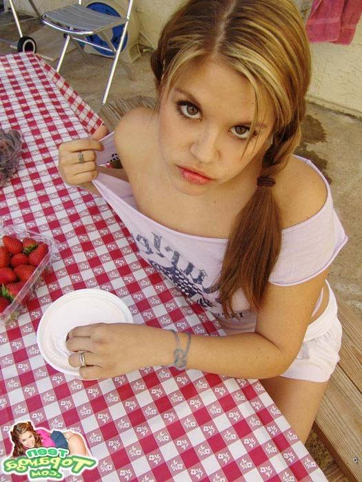 16P Teen babe Topanga gets messy with some coolwhip