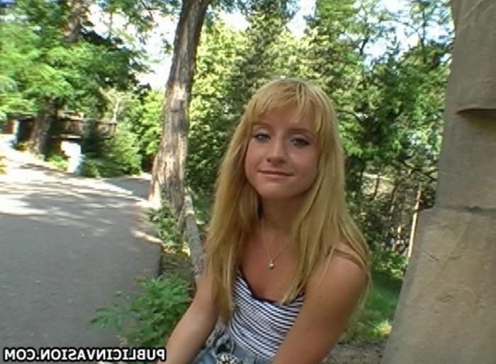 16P innocent girl tempted to sucked a cock on public