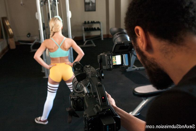 15P Cherie Deville workout blonde is bound for rough sex by maledom