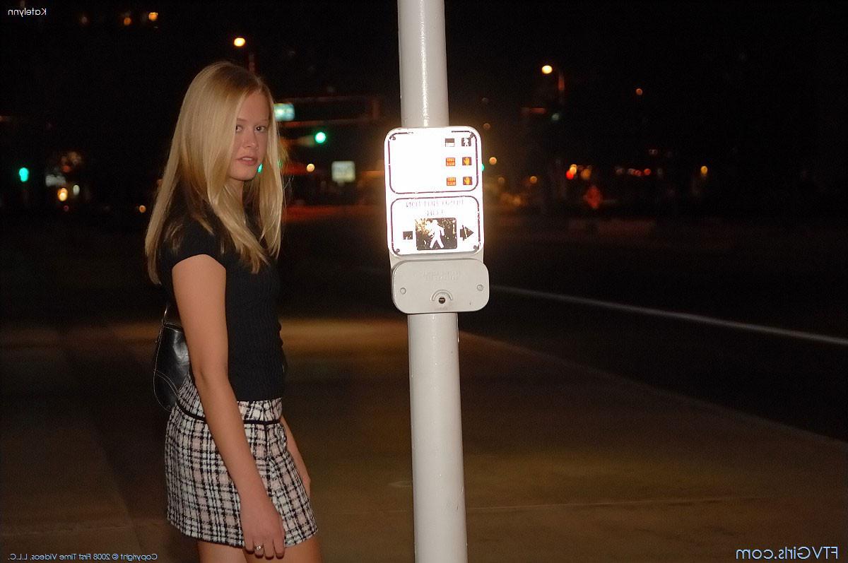 15P Cute innocent looking teen babe flashing her pussy