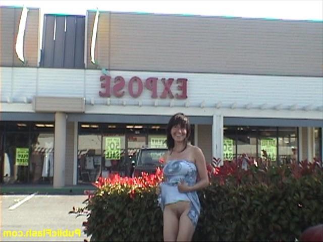 16P Silly Exhibitionist Drops Her Dress in Local Board Shop