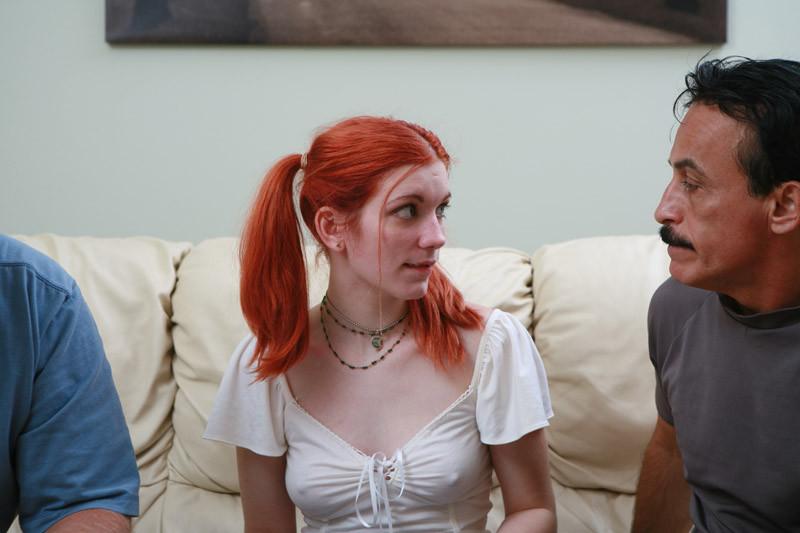 16P Horny redhead teen having hot hardcore threesome fuck