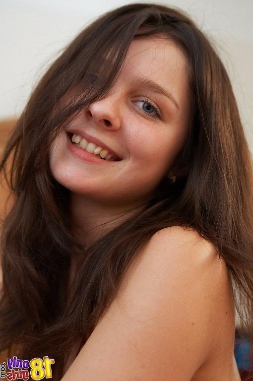 15P Innocent brunette teenie posing