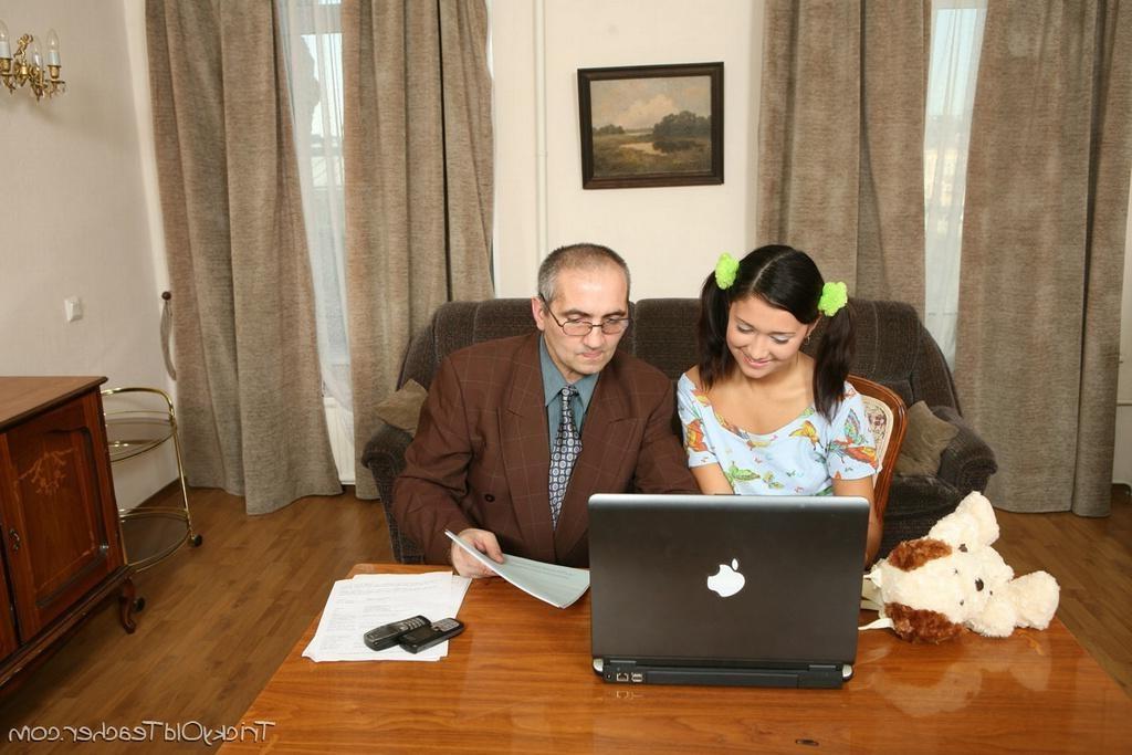 15P A dirty old professor invites his sexy student to his place