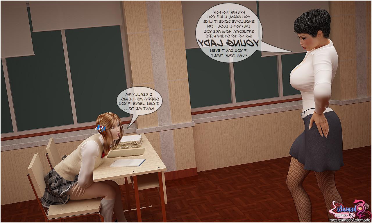 12P 3D Shemale sex with teacher