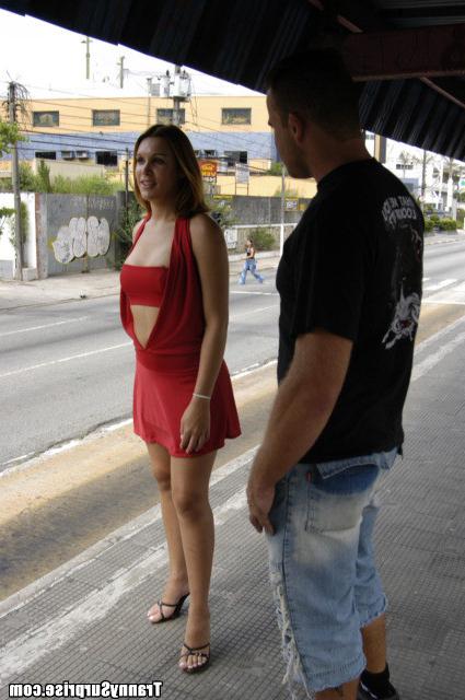 12P Hot tranny in red dress gets banged in the shower