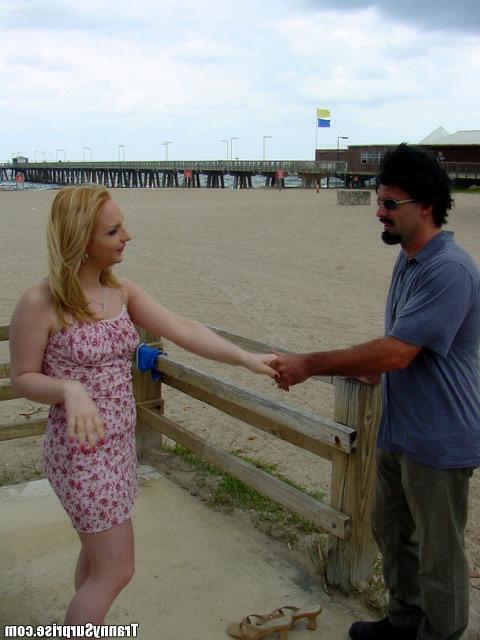 12P Cute blonde tranny getting straight dude to bang her