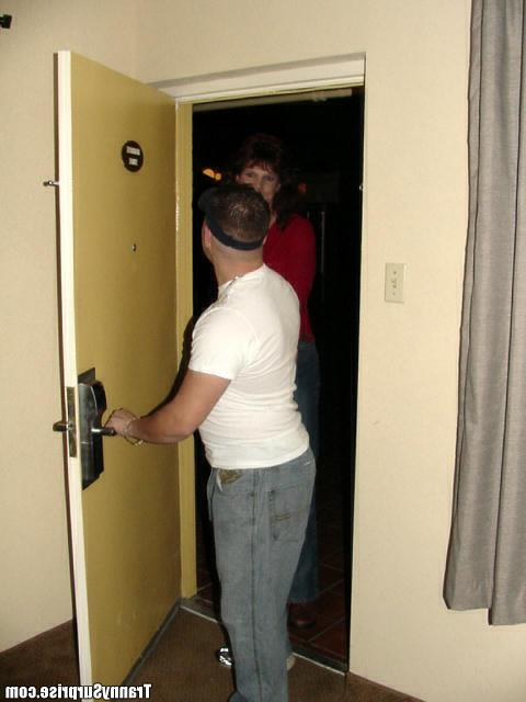 12P Busty tranny in red wanting some man cock