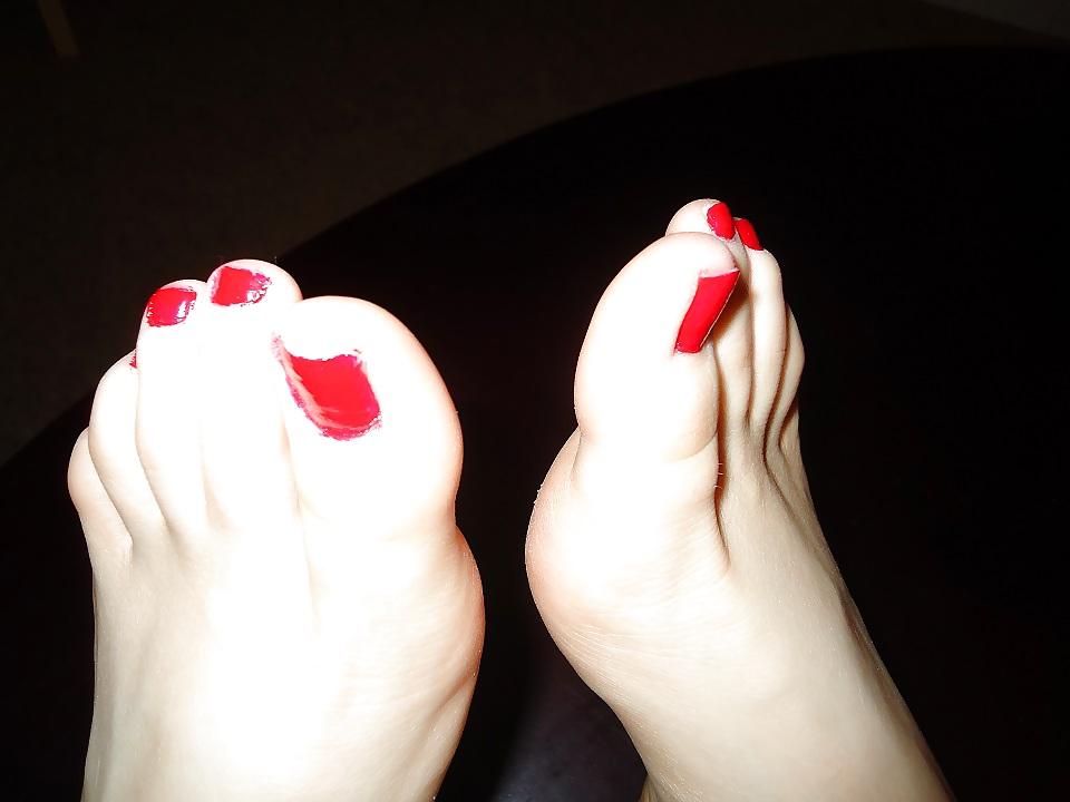 14P Red polish and cum