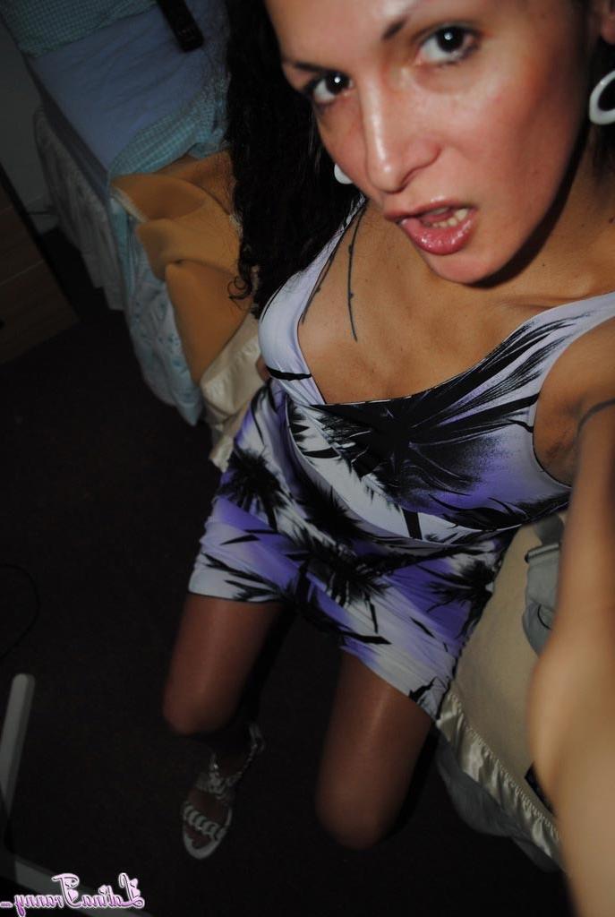 12P Filthy tgirl Nicole Montero squeezing her balls