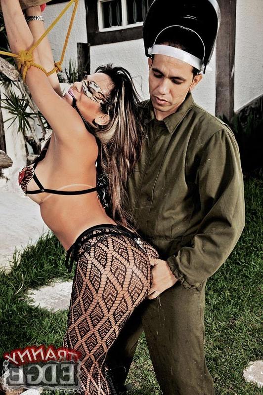 15P Submissive Tranny Bound To a Tree