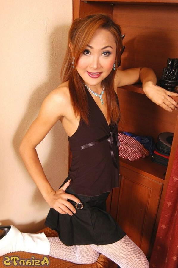 15P Gorgeous very exotic looking asian ladyboy strips