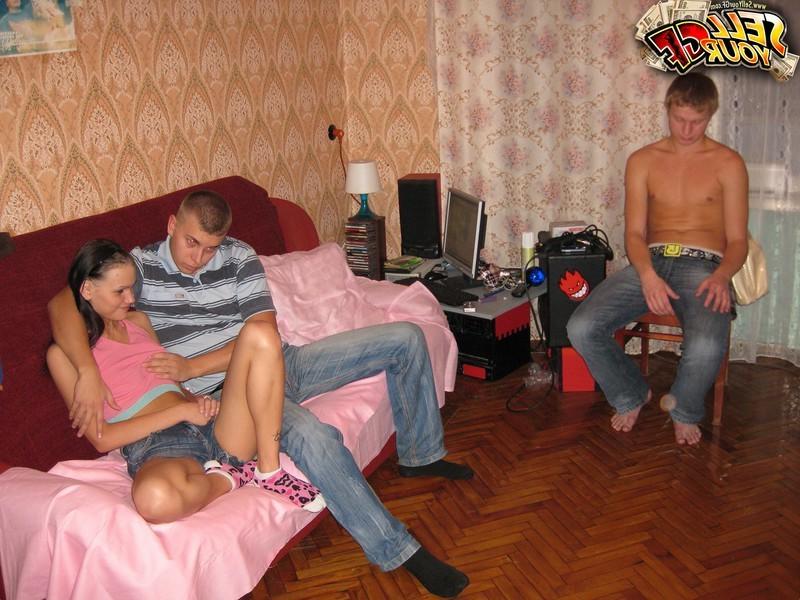 16P Barely legal babe fucks in front of her boyfriend