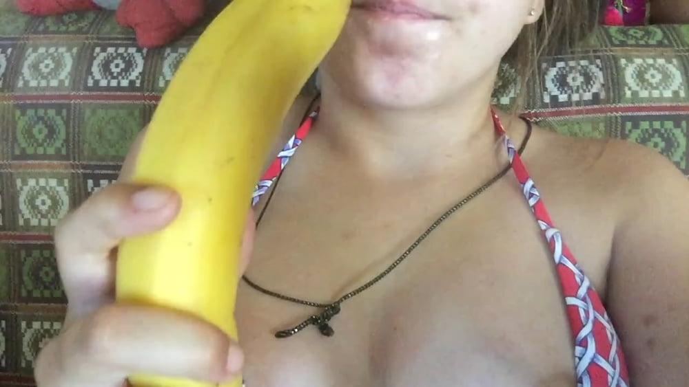 6P Teen licks banana