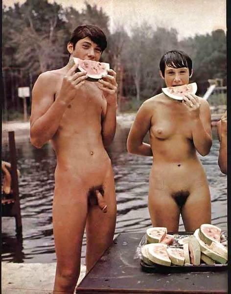 24P Vintage Nudist Couples in color