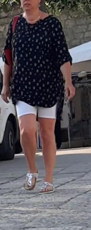 16P Mature in white leggings