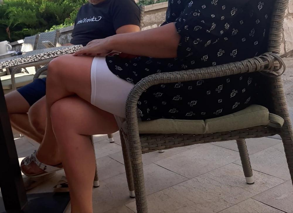 16P Mature in white leggings