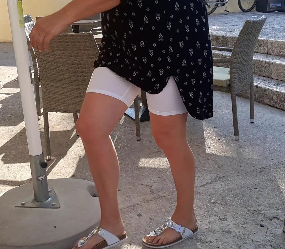 16P Mature in white leggings