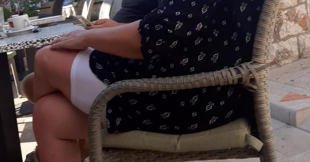 16P Mature in white leggings