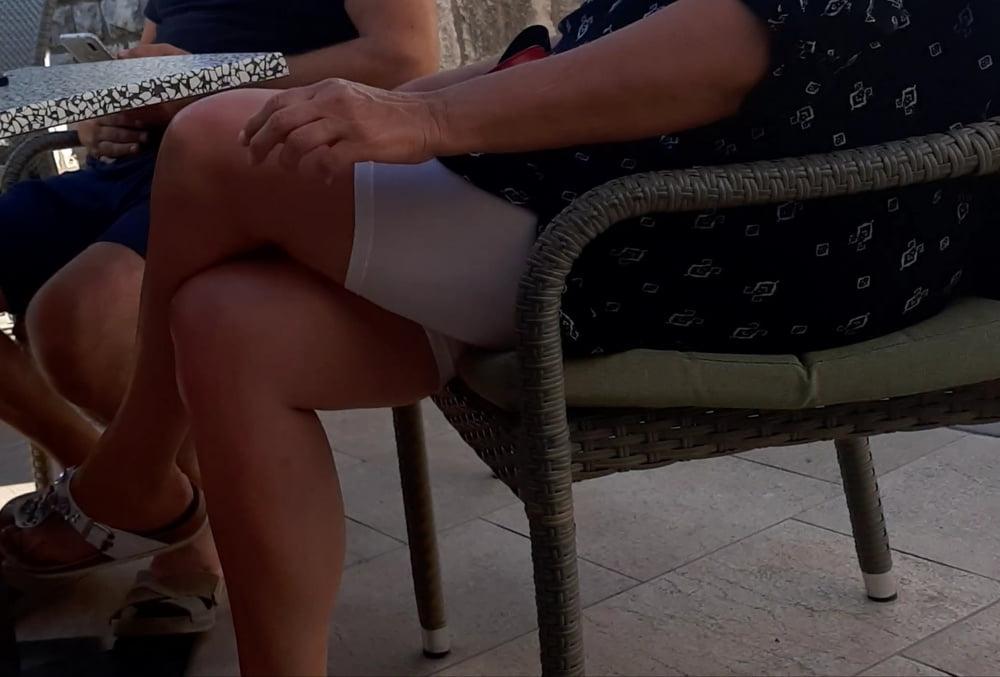 16P Mature in white leggings