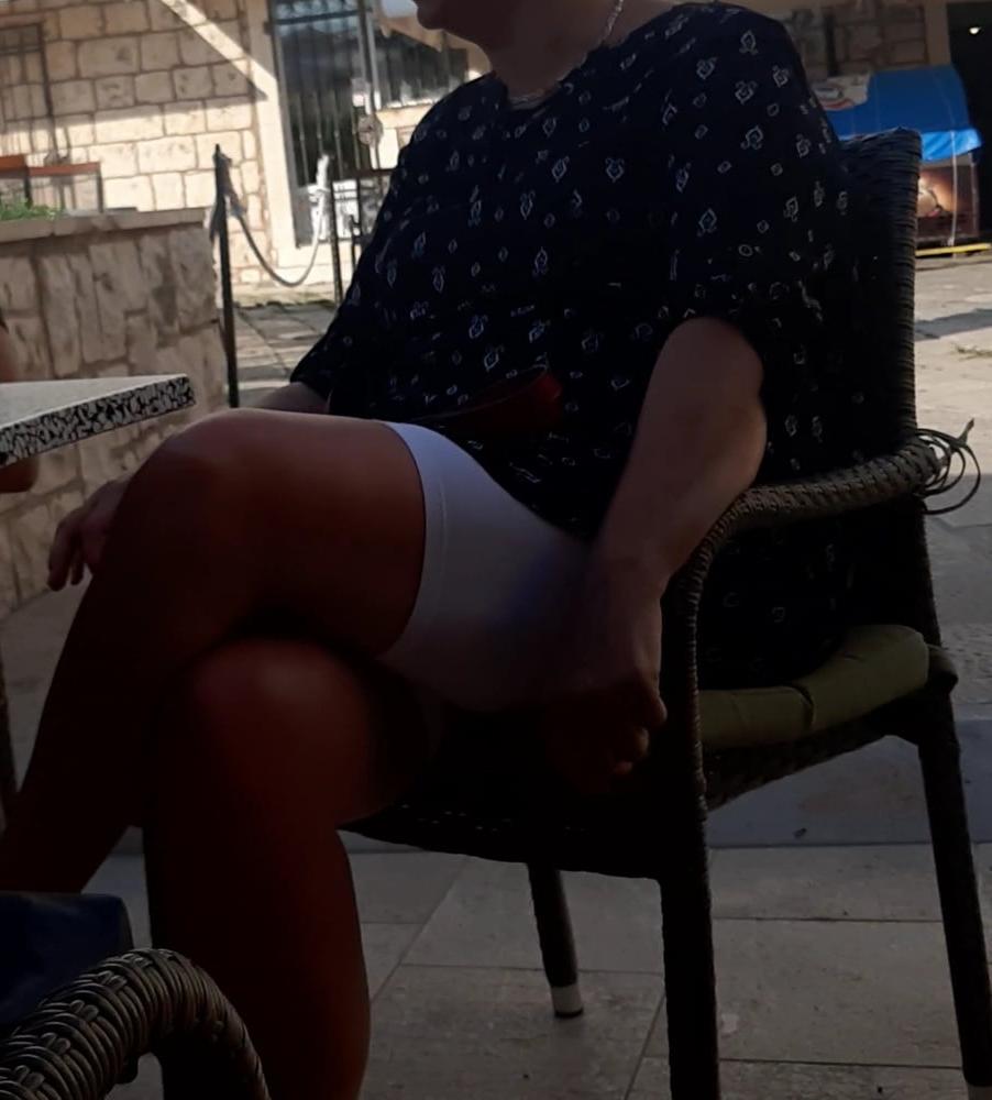 16P Mature in white leggings