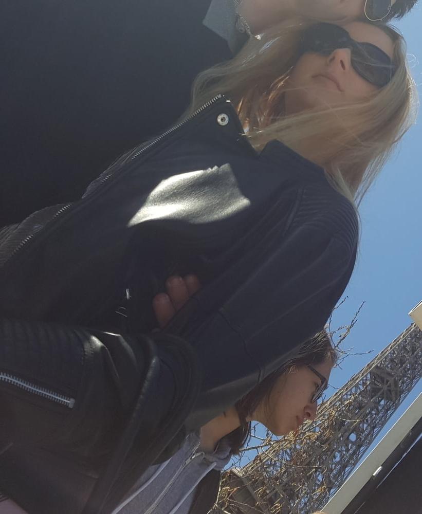 25P pretty blonde in pantyhose with her boyfriend