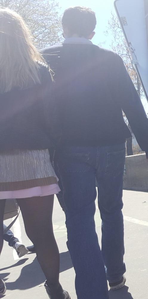 25P pretty blonde in pantyhose with her boyfriend