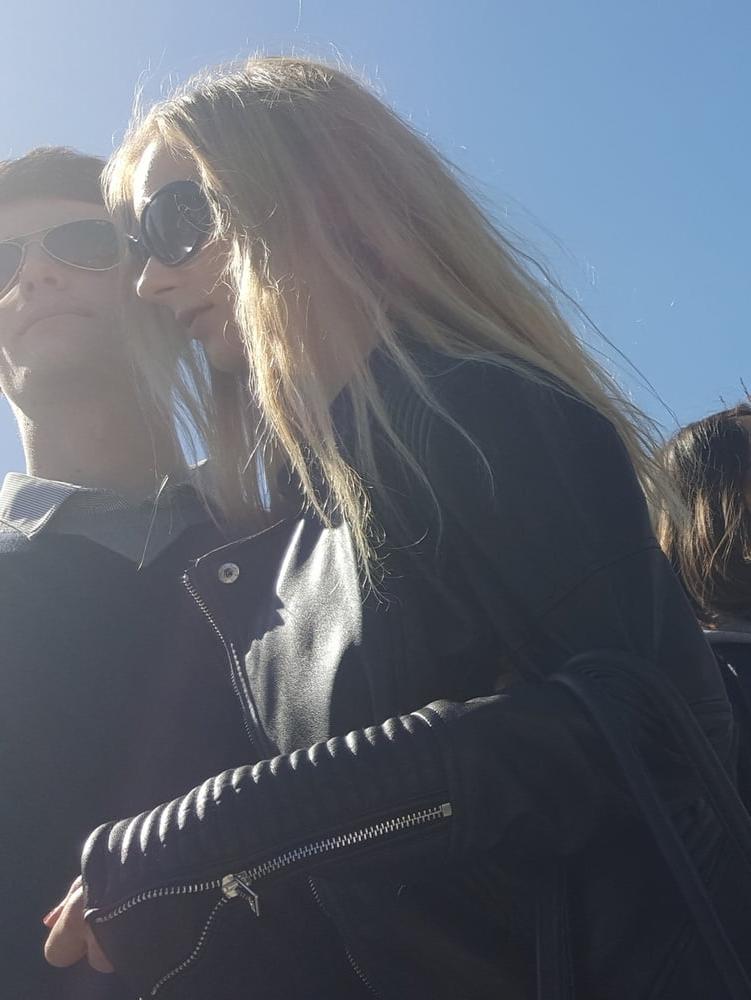 25P pretty blonde in pantyhose with her boyfriend
