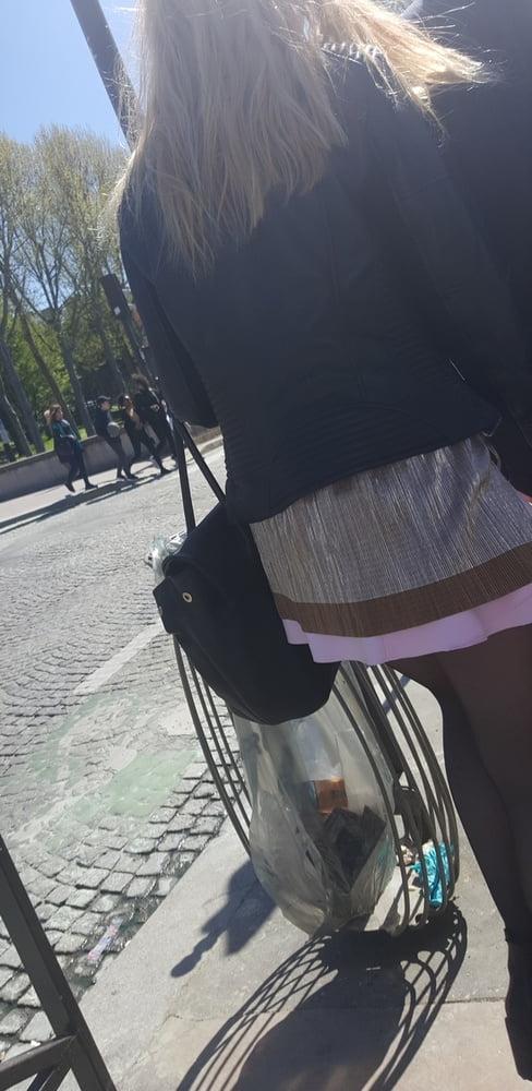 25P pretty blonde in pantyhose with her boyfriend