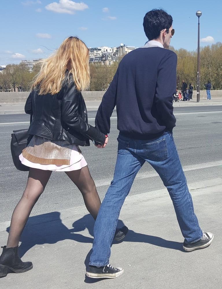 25P pretty blonde in pantyhose with her boyfriend