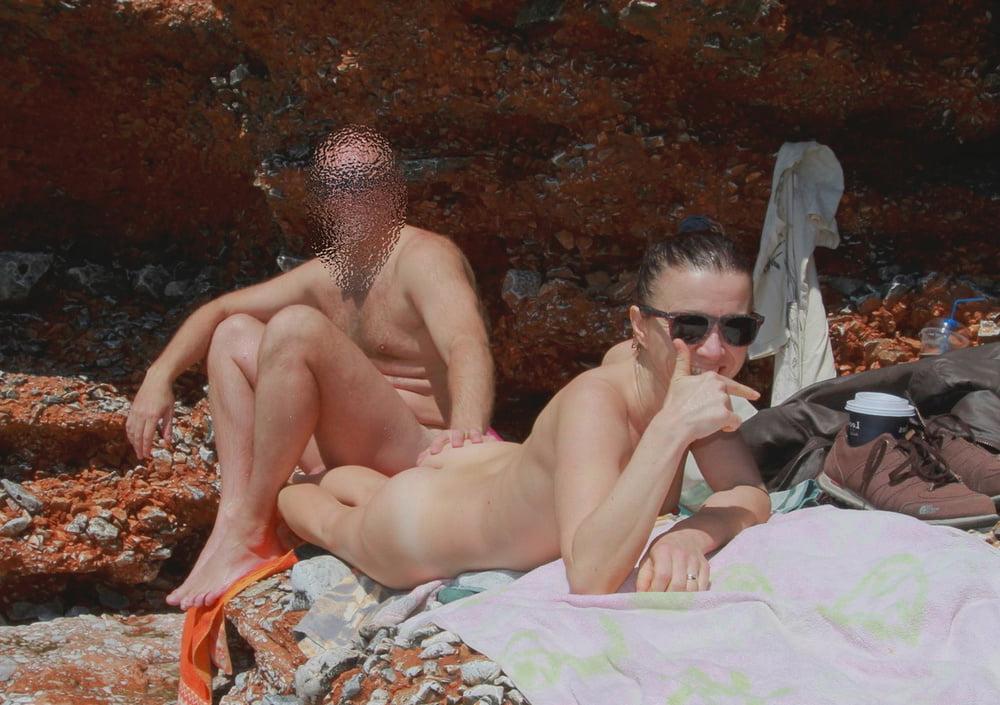 23P Greek cuckold slut Irina - Public sex by the sea 2