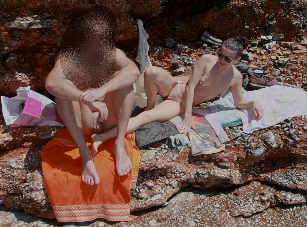 23P Greek cuckold slut Irina - Public sex by the sea 2