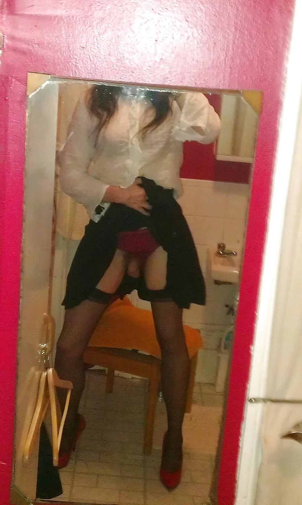 22P Me crossdressing stockings n spike heels